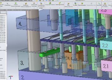 SolidWorks-Konstruktion eines Folgeverbundwerkzeugs